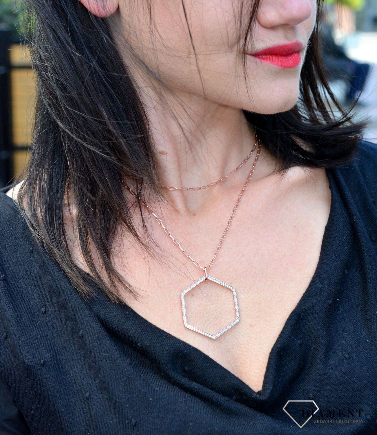 Naszyjnik srebrny Emozioni pokryty różowym złotem 147813-001.jpg